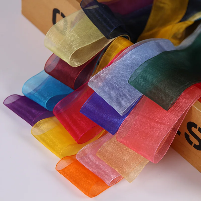 Florist Supply Ribbon - 45 メートル/ロール幅 5 センチメートルオーガンザリボン結婚式のサイトの装飾用品 diy ギフトラップ弓リボン花屋ブーケ結束リボン