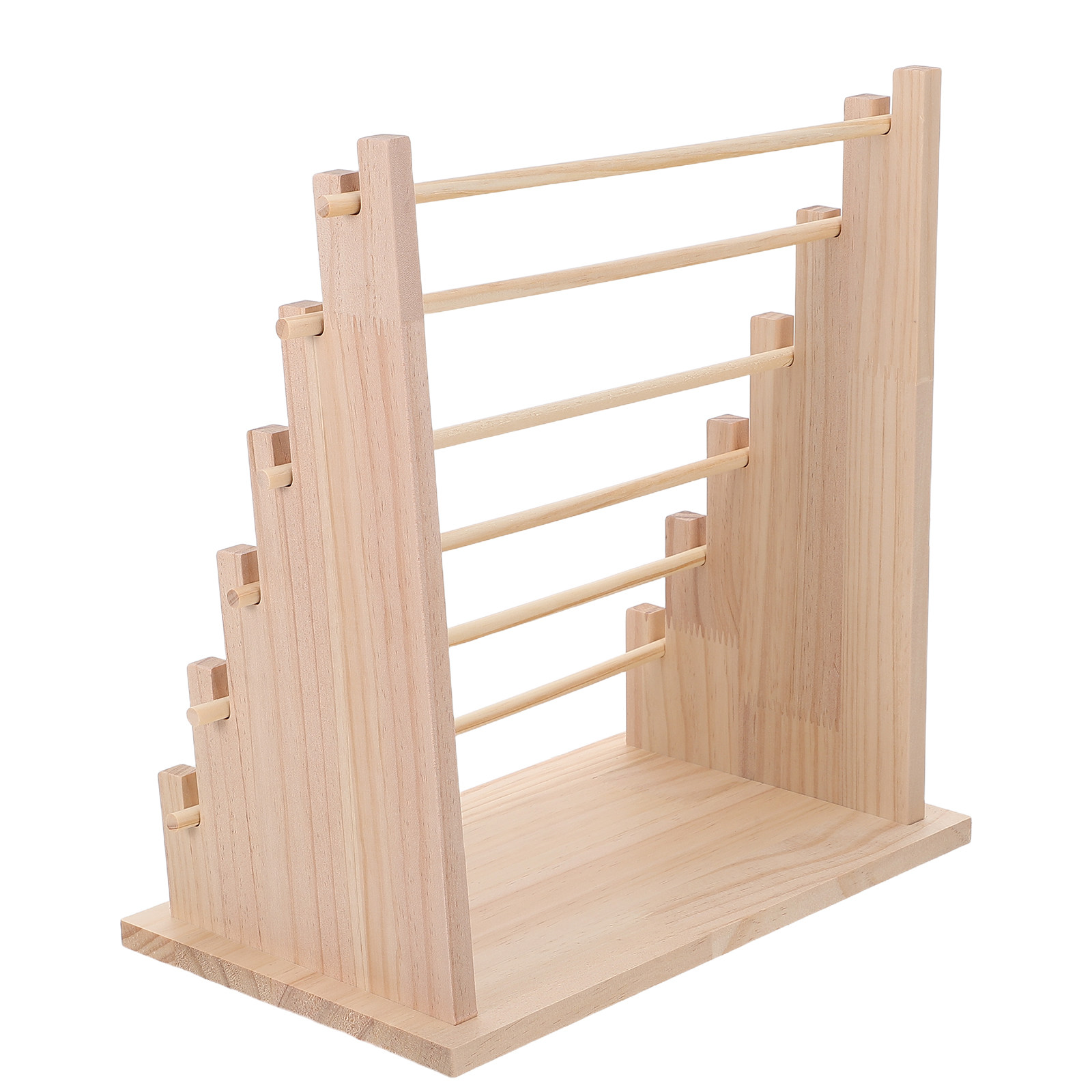 Florist Supply Ribbon - 6段木製リボン収納ラック リボンホルダーオーガナイザー デスクトップ和紙テープディスプレイ クラフトルーム 花屋 ケーキショップ用品