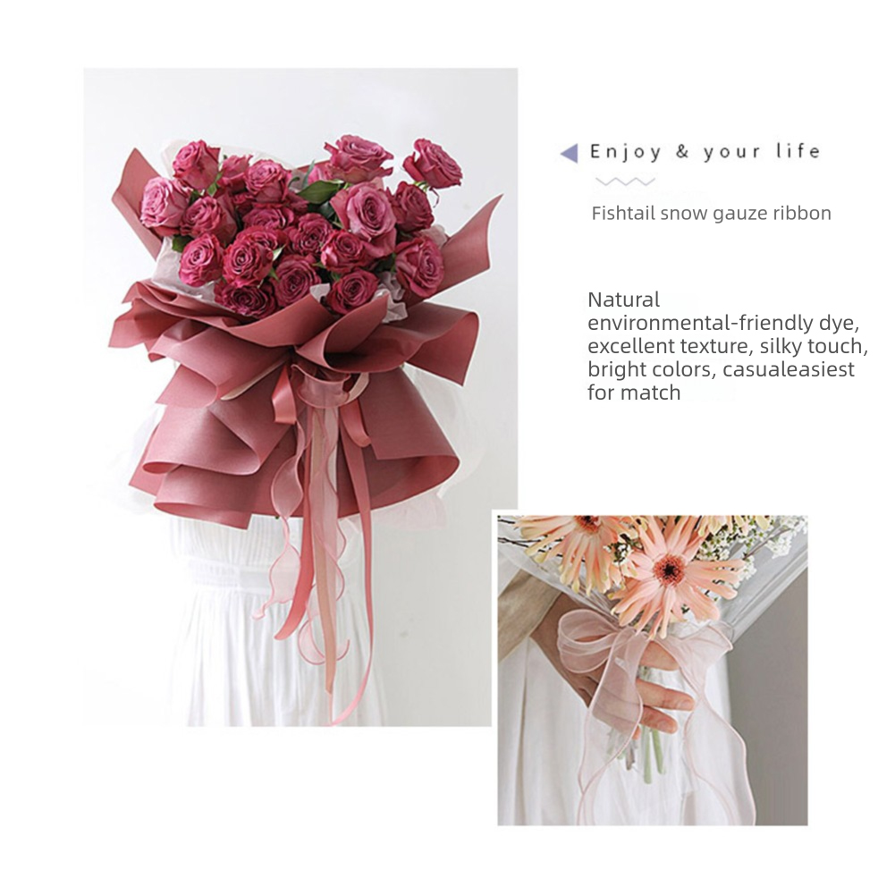 2個入り フローリスト用フィッシュテールガーゼリボン 花束ラ - Florist Supply Ribbon のレビューと価格