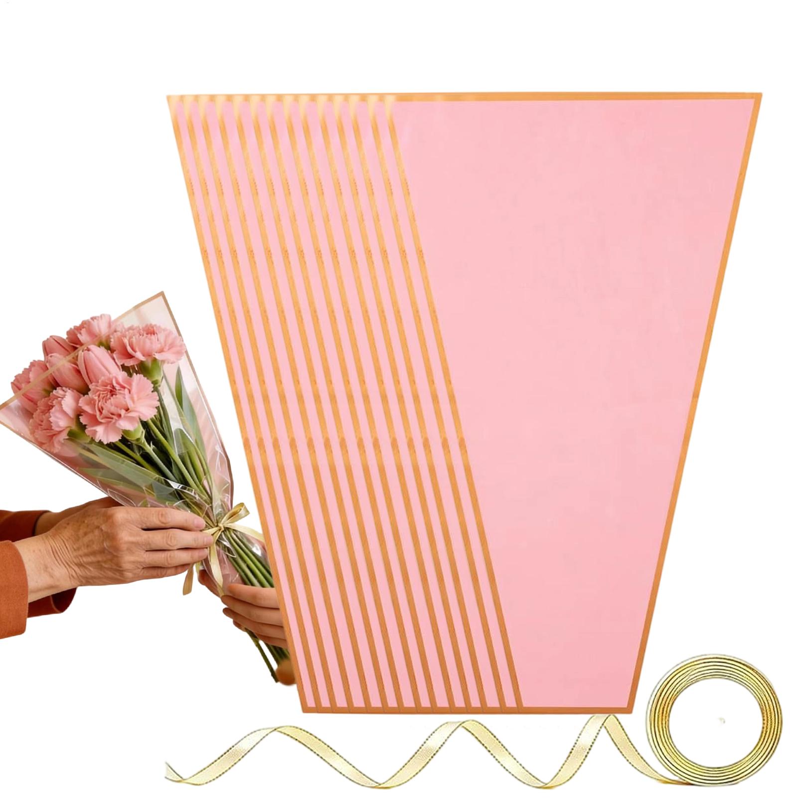 フラワーラッピングバッグ 50枚入り リボン付き 花屋用品  - Florist Supply Ribbon のレビューと価格