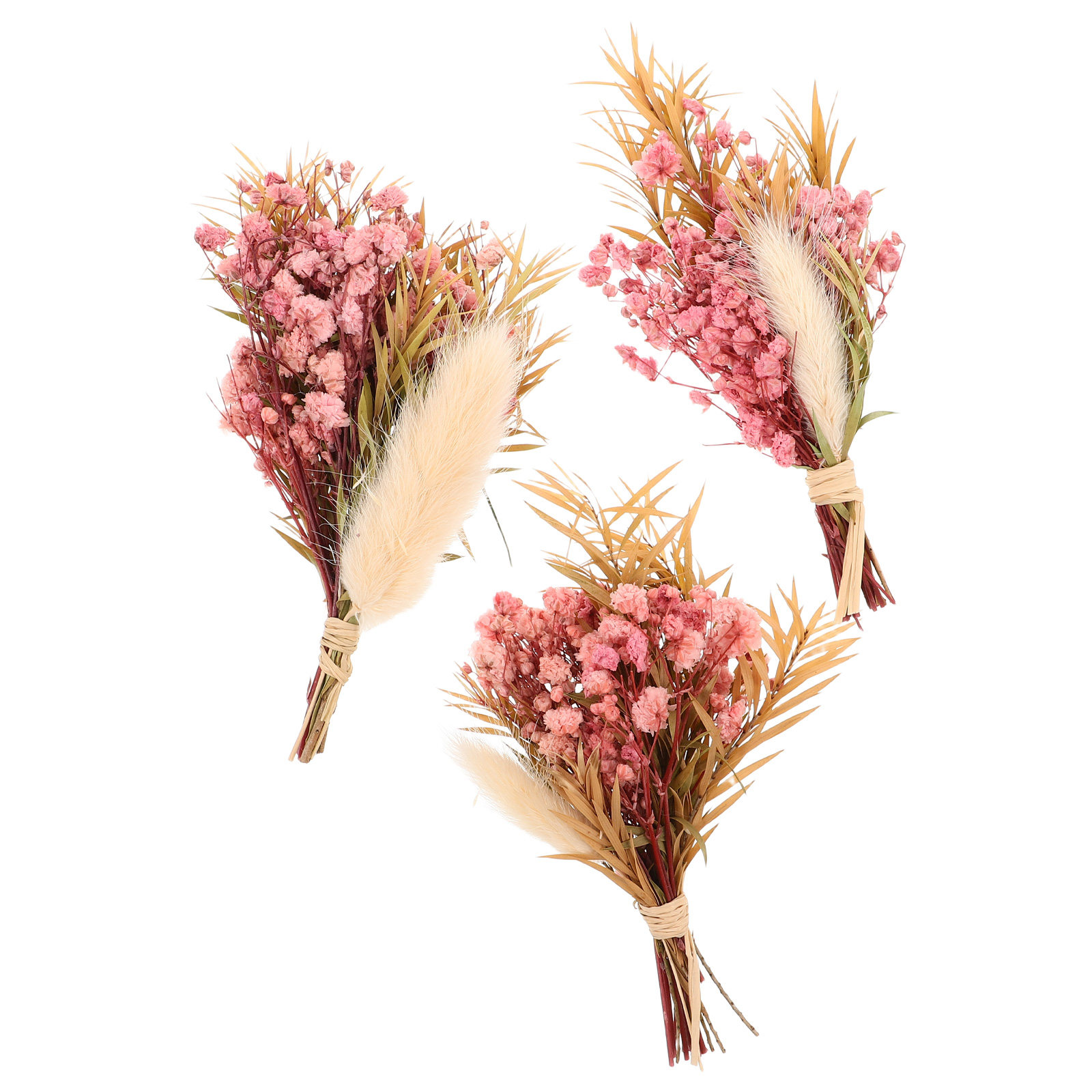3 個ミニドライフラワーブーケナチュラル小さなドライフラワー - Dried Flower Bunch のレビューと価格