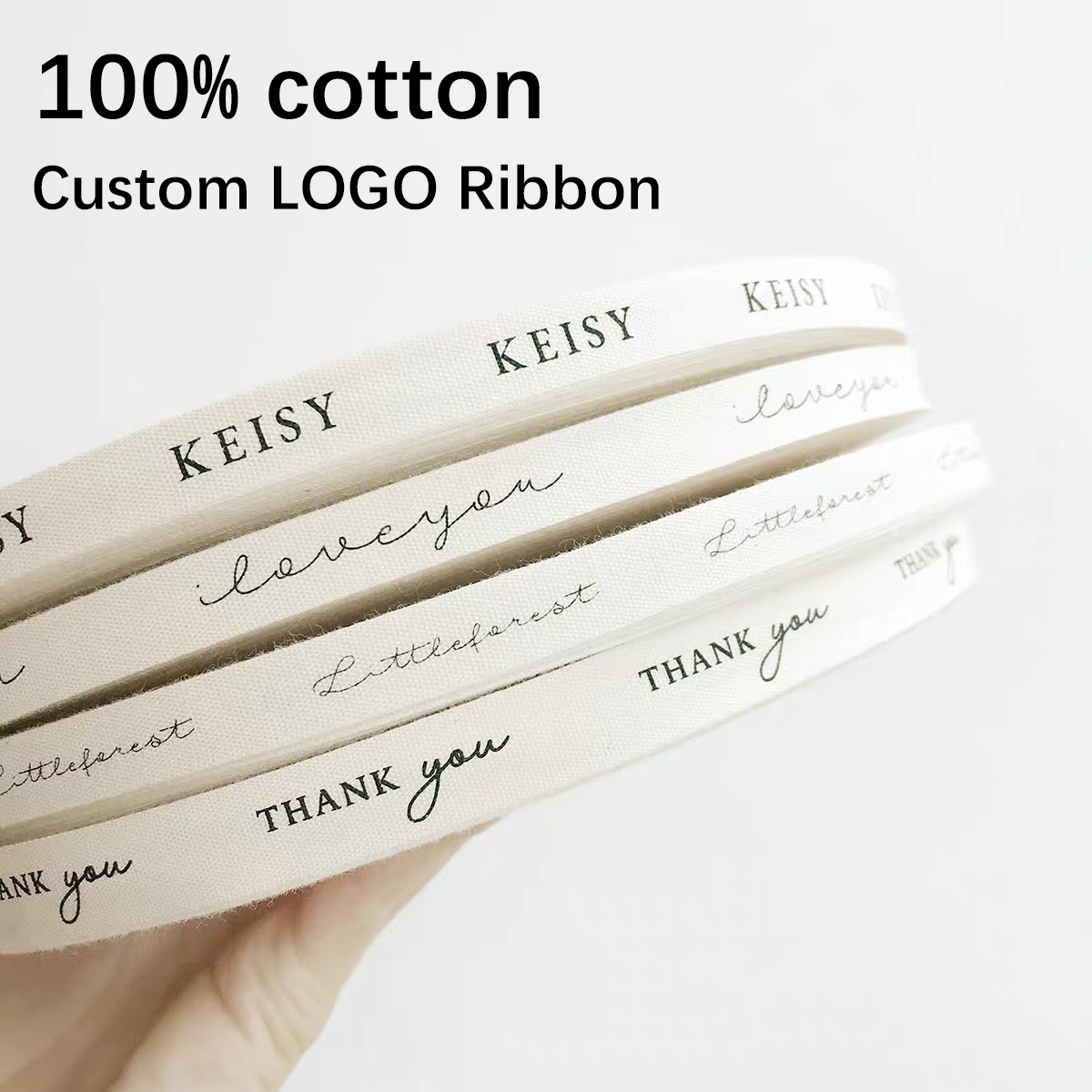 カスタムロゴ綿リボン結婚式のテキストテープストラップ DIY - Florist Supply Ribbon のレビューと価格