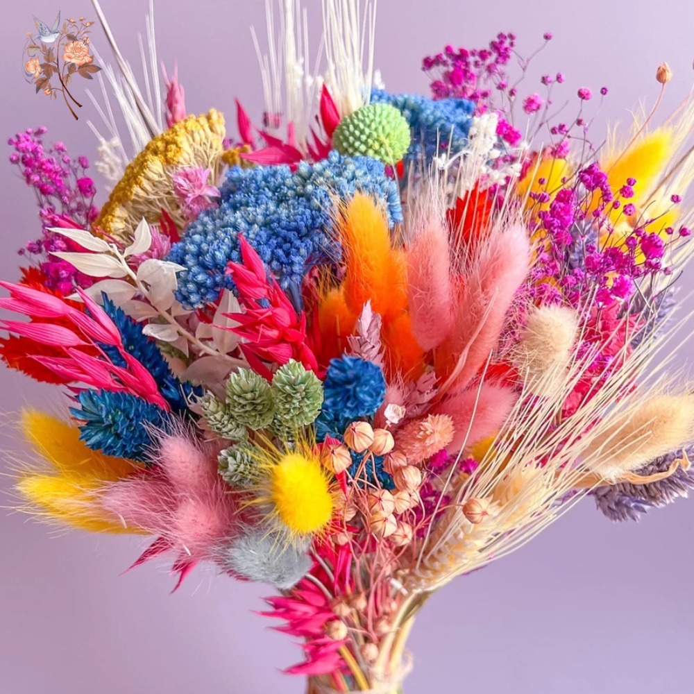 カラフルなドライフラワーウェディングブーケ花嫁用保存パンパス - Dried Flower Bunch のレビューと価格