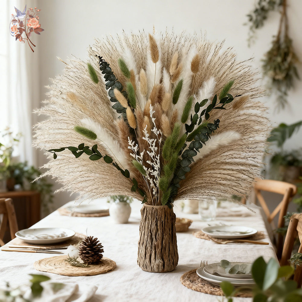 85個入り 天然ドライフラワー パンパスグラスブーケ ボヘミ - Dried Flower Bunch のレビューと価格